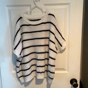 Amazon Essentials Women's Black and White Striped Sweater